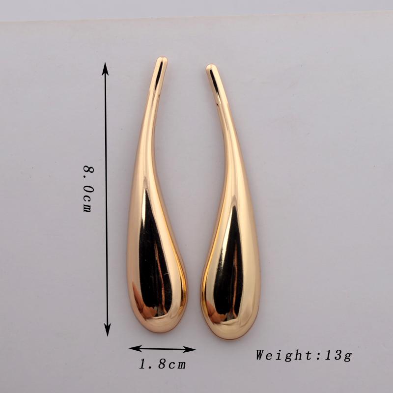 

Модные длинные серьги-капли для женщин, простые винтажные серьги-капли из золотистого металла, геометрические преувеличенные ювелирные изделия