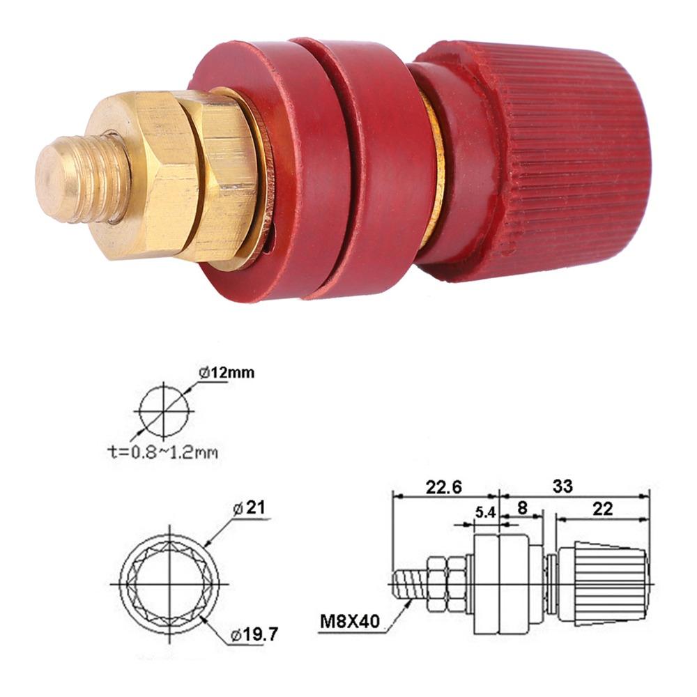 2PCS 220V-380V 555 Binding Post 200A Terminal Post Brass Pillar Terminal Block  Battery Connection