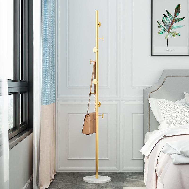 Light Luxury Coat Rack Room Vertical Clothes Hanger Floor-Standing Bedroom Home Indoor Clothes Hanger Metal Does Not Take Up Space Storage
