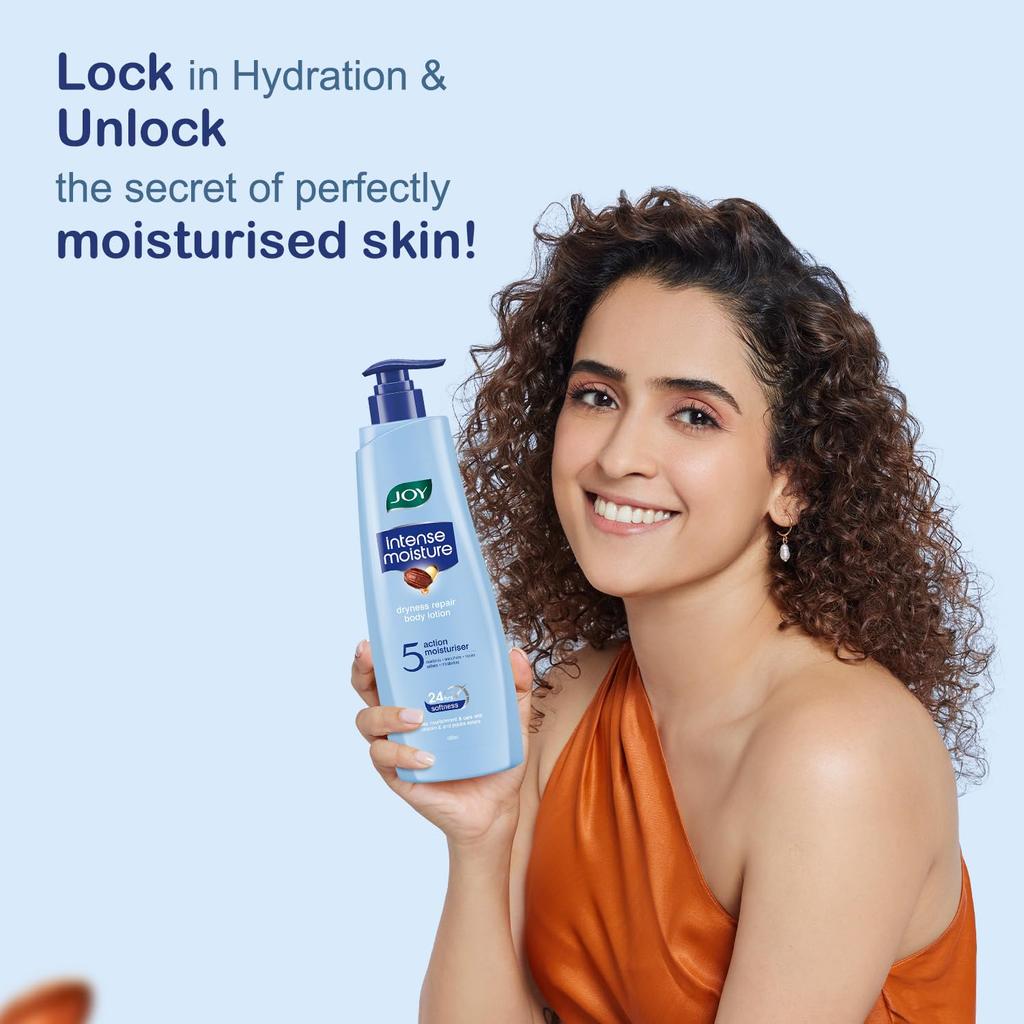 Joy Intense Moisture Body Lotion 400ml With Shea Butter Jojoba Vitamin E For Soft Hydrated Skin