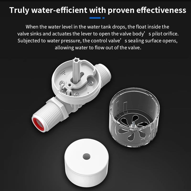 Torre valvola di controllo automatico del livello dell'acqua da 1/2" 3/4" con sfera galleggiante installata all'interno del serbatoio, ingresso e uscita senza spina.