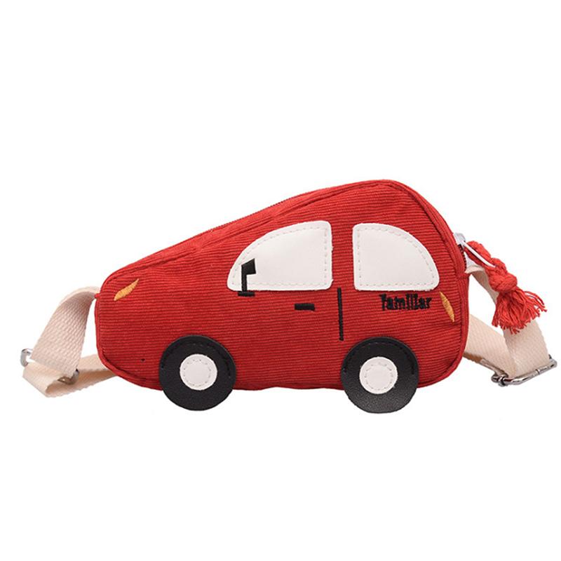 Fashion Kawaii Kids Mini Crossbody Bag - Cartoon Car Pig Canvas Coin Purse Creative Shoulder Bag for Children Boys Girls