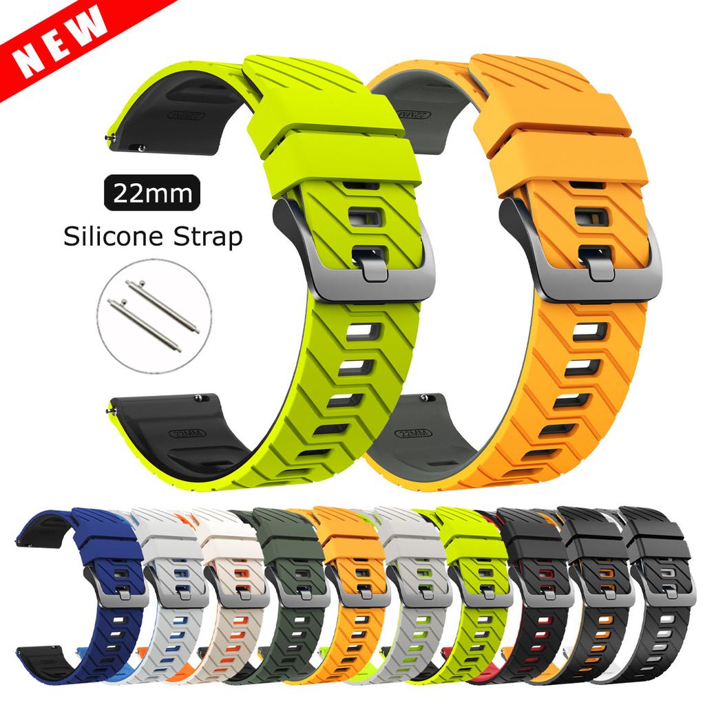 22mm Soft Silicone Strap For Xiaomi Watch Band S4 Sport/S3/S2/S1 Pro Bracelet for MI Watch 2 Pro/color 2 New Tone-Two Wristband