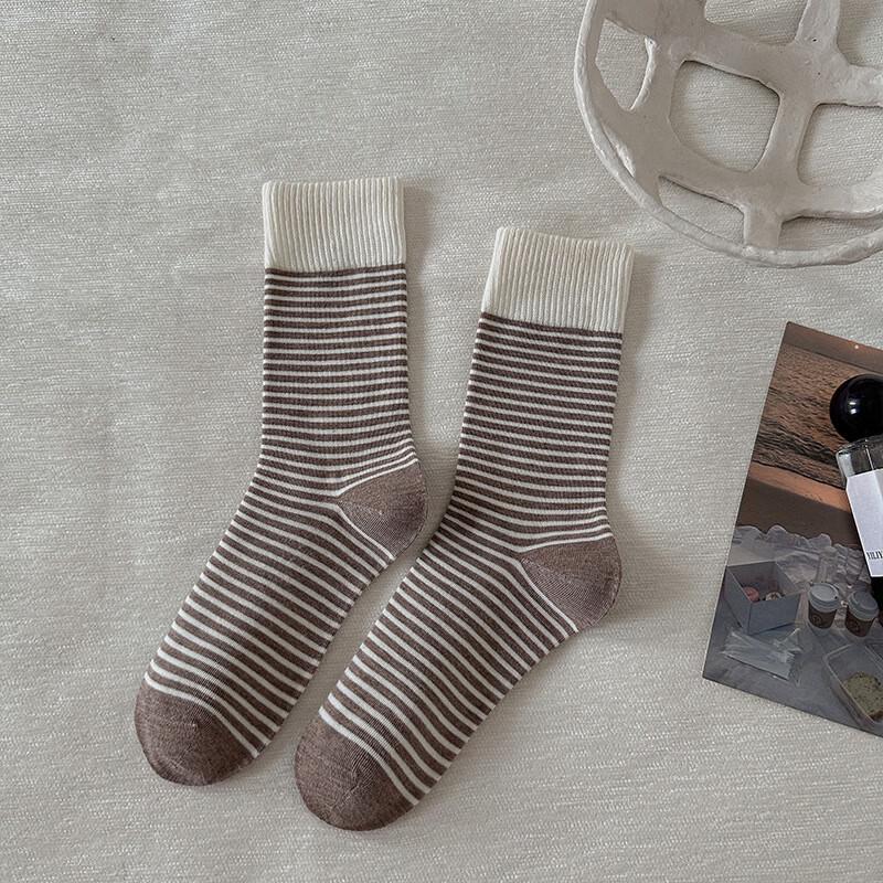 

Warm Striped Mid-Calf Wool Socks (5-Pack)