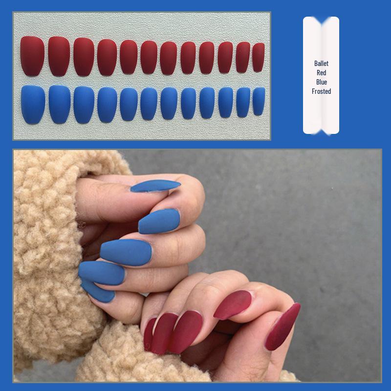 European & American Frosted Matte Press-On Ballet Nails