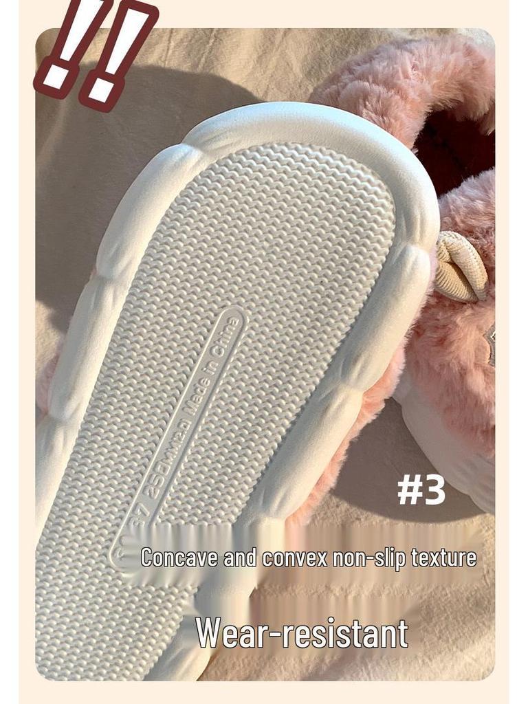 Damen Niedliche Kleine Lamm Baumwoll Mutterschaftspantoffeln - Rutschfest, Fellartig, Fersenbedeckt für Herbst/Winter 2024