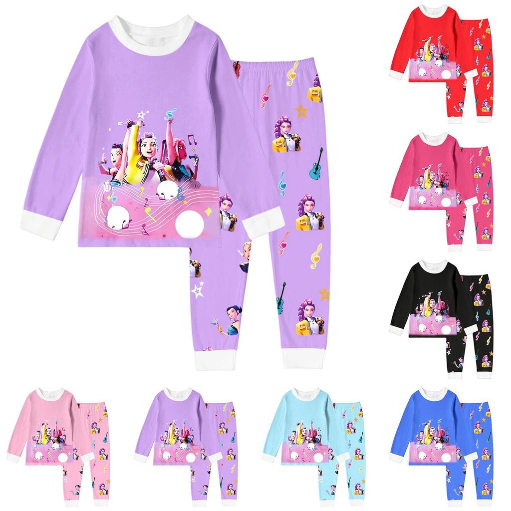 Girls Witch  Round Neck Printed Children's Clothing Set