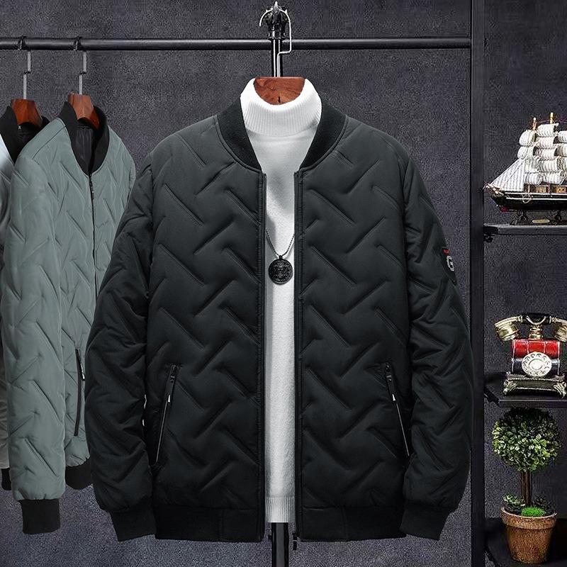 Winter Baseball Collar Padded Coat Men's Thickened Warm Loose Padded Jacket Jacket Pressed Cotton Is Often Available In Stock