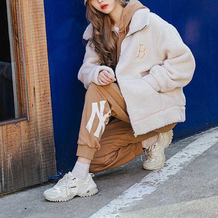 New MLB Knitted Sweatpants Unisex Beige 31TPB7061-50B