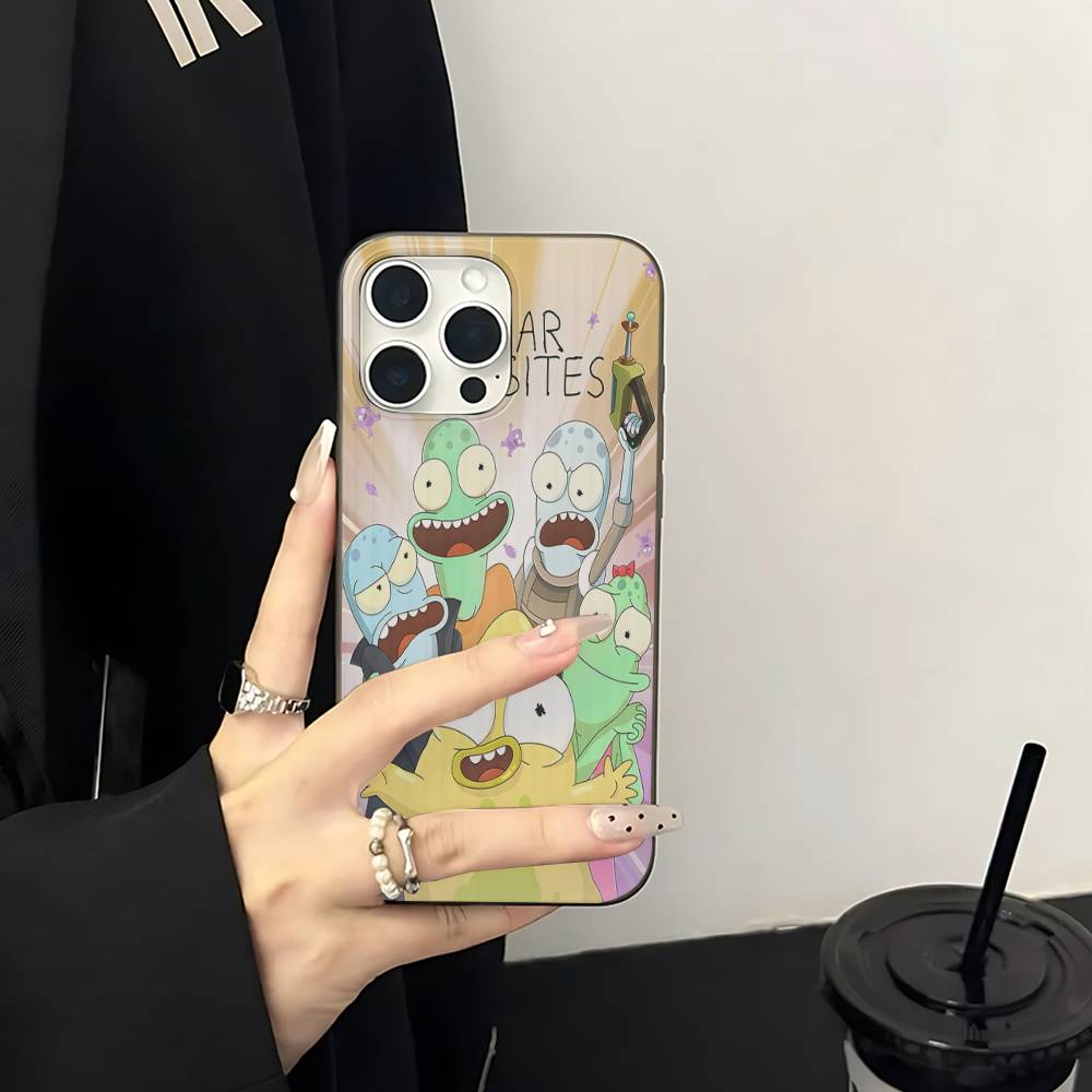 S-Solar O-Opposites Cartoon Soft Corrugated Phone Case For IPhone 11 12 13 14 15 16 17 Pro Max Plus Pro Shockproof Cover