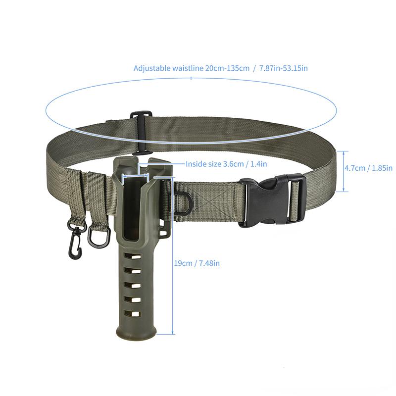 Portable Belt Rod Holder Fishing Gear Tackles Accessories Adjustable Waist Fishing Rod Holder Fishing Rod Pole Inserter