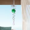 Gazing Ball Spiral Tail Kinetic Wind Spinner Stabilizer Glass Pointed Crystal Sun Catcher Garden Hanging Decor with Swivel Hook