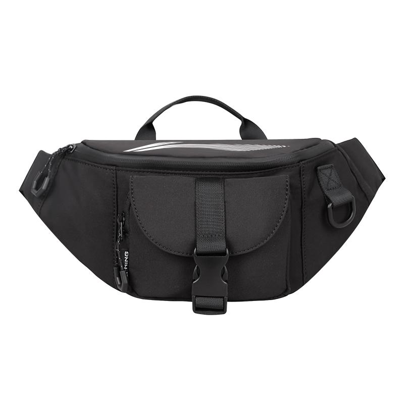 New LiNing Sports Trend Series Polyester Chest Crossbody Backpack, Fanny Pack Unisex Black ABLV029-2B