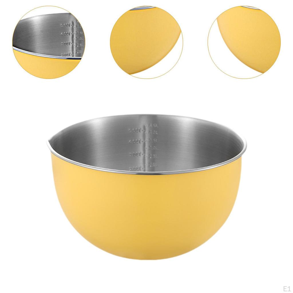 Stainless Steel Mixing Bowl Bakeware Round Basin Easy To Clean Salad Washing for Household