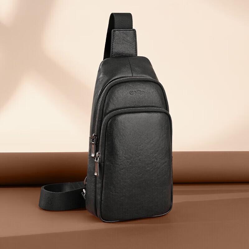 

Goldlion Men s Leather Multifunctional Crossbody Chest Bag