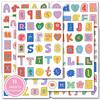 8 מדבקות אלפבית מצוירות חמודות, מדבקות דבק עצמי לשימוש חוזר למחשבים ניידים, טלפונים ועוד - צבעים מעורבים, ציוד לבית הספר, חזרה לבית הספר