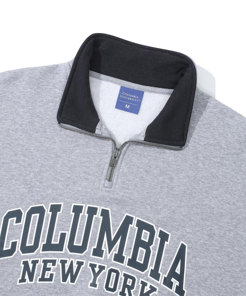 COLUMBIA UNIVERSITY 90S Arch Logo Fleece Half Zu Sweatshirts M Gray