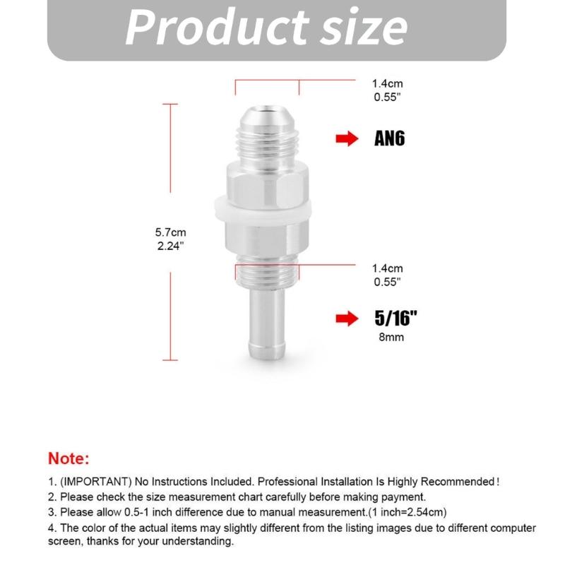 AN6 Male To 5/16 Inch Barb Fuel Hose Adapter For Automotive Fuel System Built Of 6061 Aluminum
