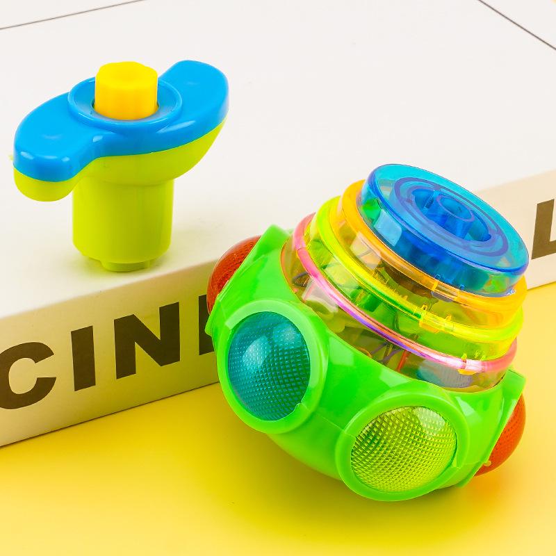 Children's Cartoon UFO Music Gyro Toy with Lights