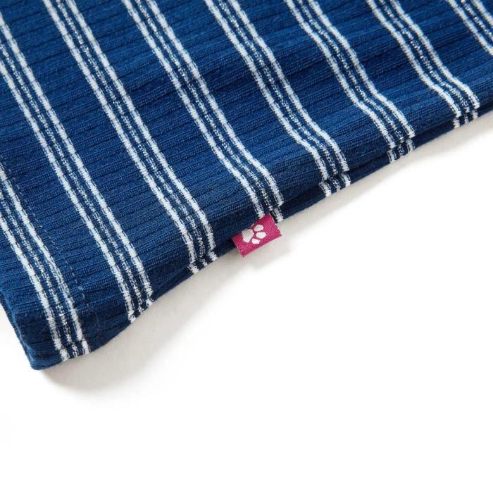 T-shirt enfants à manches longues rayures bleu marine 5 dimensions disponibles