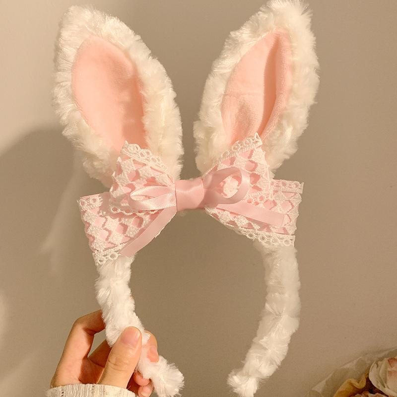 Easter Headband Cartoon-Inspired Party Props Hairband Lolita Cosplay Headwear Playful Rabbit Ear Headband For Themed Parties