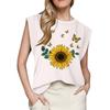 Women's Cap Sleeve Top Summer Printed Tank Top Basic T-Shirt Casual Loose