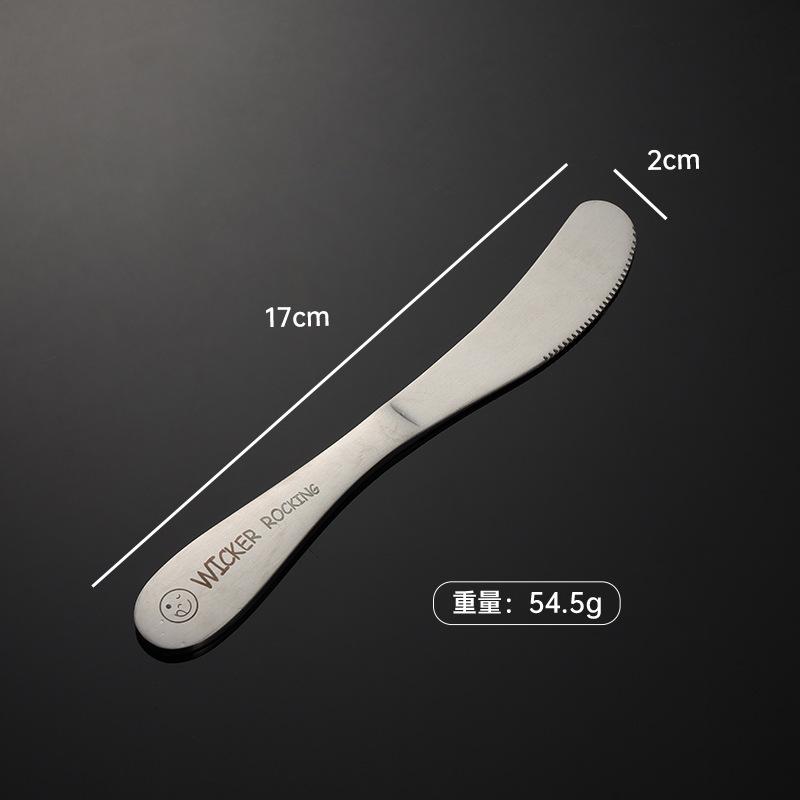 304 Stainless Steel Creative Smiley Face Inclined Handle Laser Spoon Chopsticks Fork Student Tableware Full Set of Gifts Children