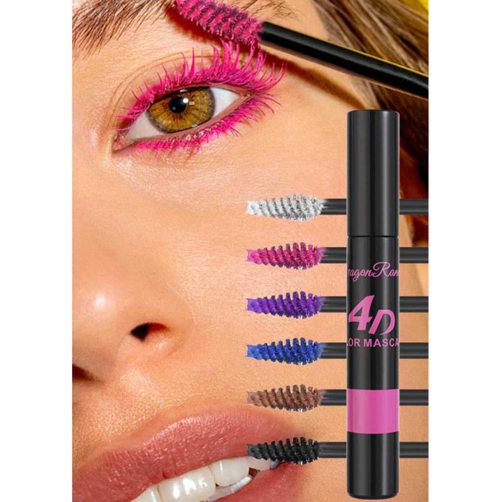 4D Mascara for Long Lengthening and Volumizing Effect Highly Pigmented Black Waterproof Formula No Smudging No Flaking Non Clumping