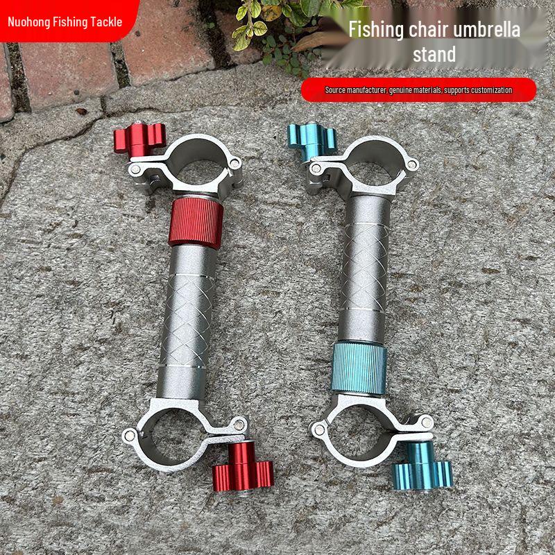 Heavy-Duty Aluminum Fishing Chair Umbrella Stand with Quick-Release Buckle for Camping and Outdoor Use