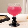 Vintage Black Glass Goblet: Elegant Retro Red Wine & Juice Cup
