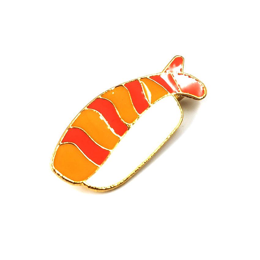 

European American Accessories: Sushi Metal Cartoon Backpack, Jacket, T-shirt Collar Enamel Pin Brooch