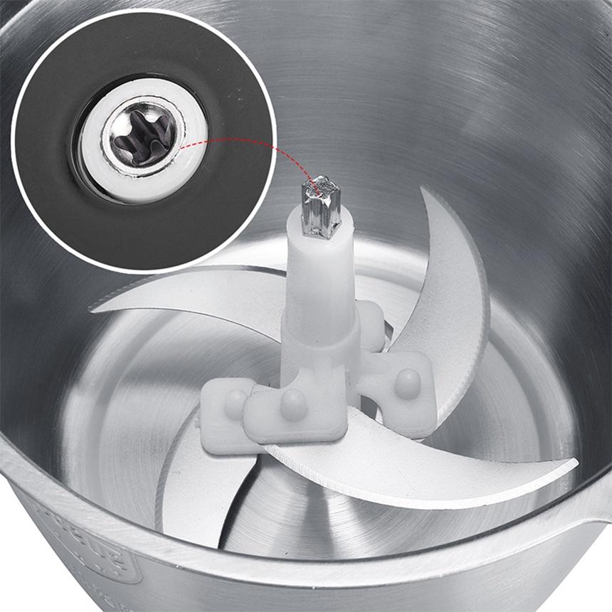 3L Electric Meat Grinder 2 Speeds Stainless Steel Electric Chopper Automatic Mincing Machine Quiet Food Processor 800W