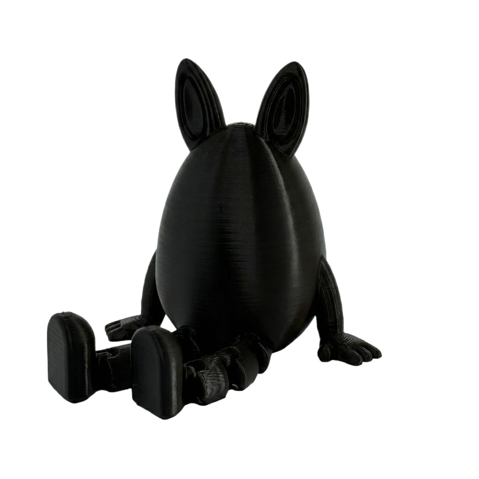Easter Egg 3D Printed Bunny Egg Creative Ornament Portable Bunny Model Toy чёрный
