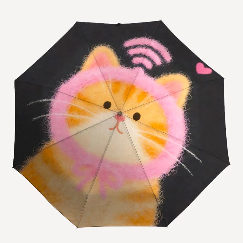 

1pc Cat Whiskers Automatic Open/Close Umbrella Compact Folding Umbrella, All-Season Portable Umbrella for Women/Men F1124203