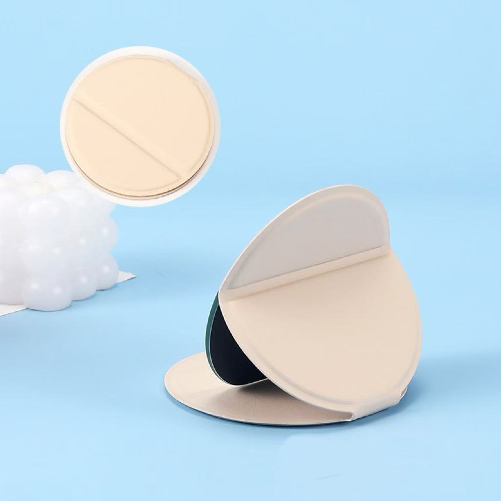Leather Folding Mirror Distortion-Free Round Makeup Mirror Mini Makeup Mirror Compact For Desktop Portable Use Gift