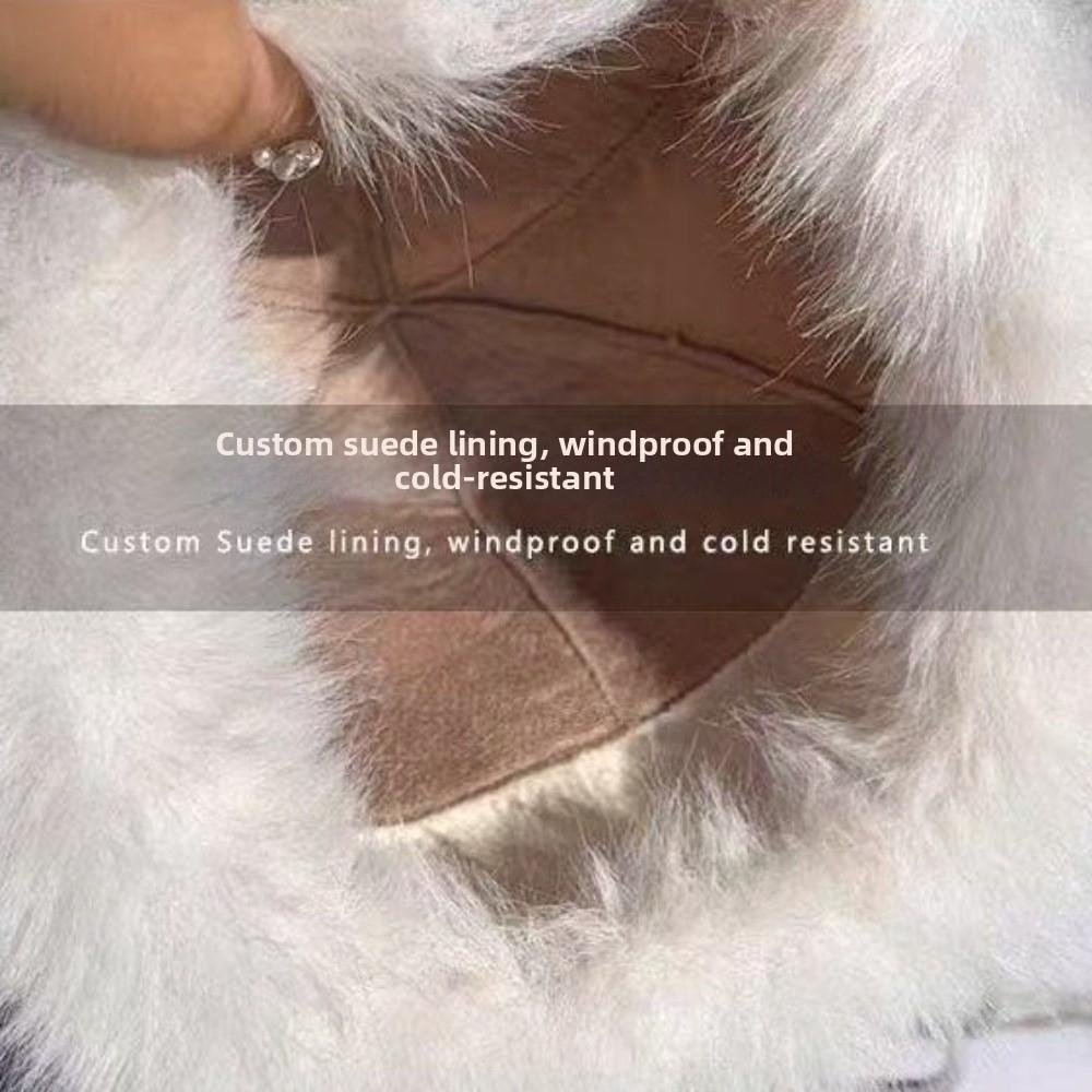 Thick Plush Plush Winter Hat Ear Covering Faux Fur Hats Gifts Basin Hats  Women