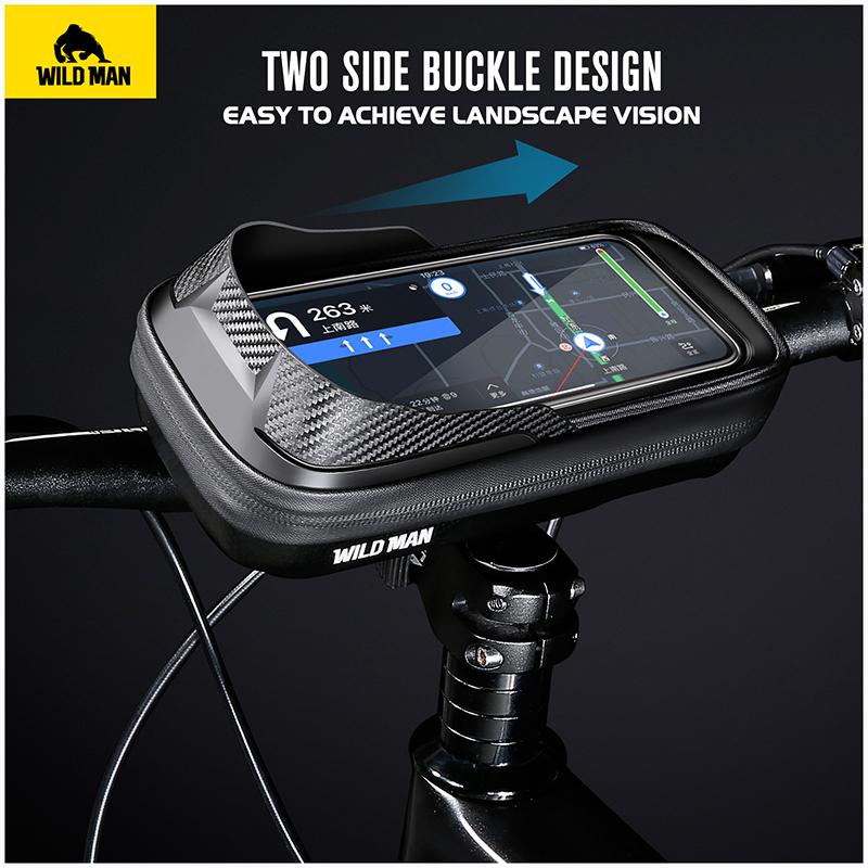 WILDMAN E16 Custom Logo Quick Release Bicycle Cycling Handlebar Mobile Phone Holder Bag MTB Road Bike Accessories Storage Bag