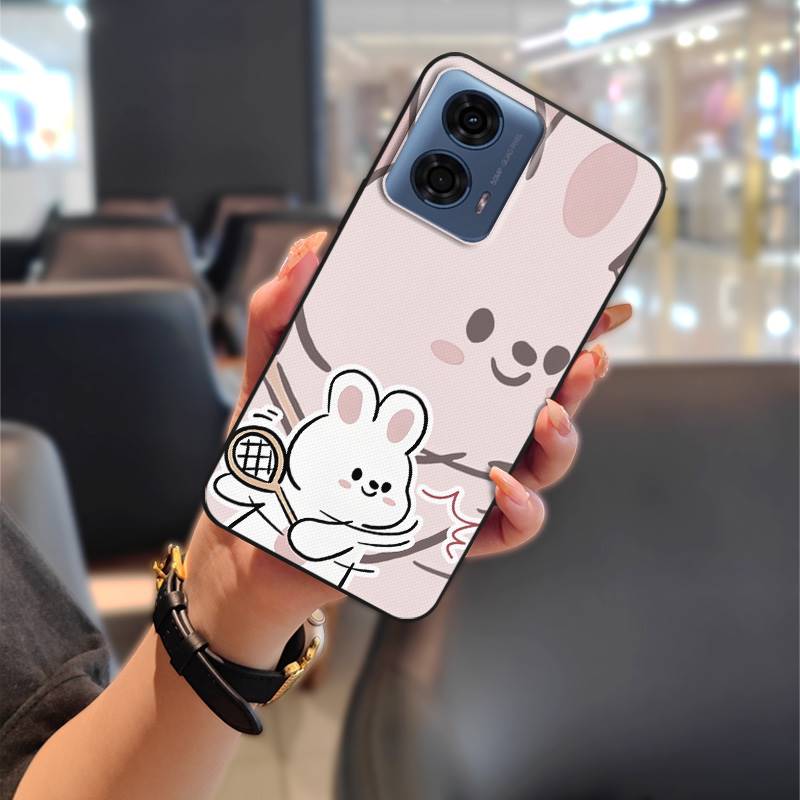 Phone Pouch Couple Phone Case For MOTO G24 Power TPU Soft Case Shockproof Durable Waterproof Cartoon Cute Protective
