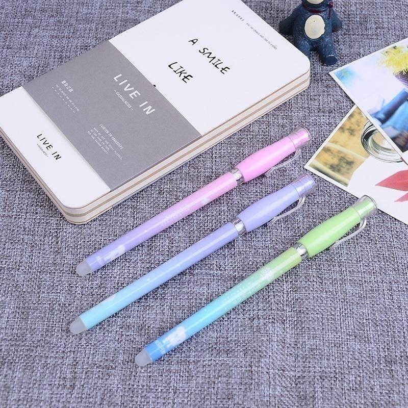 4Pcs / 12Pcs Erasable Pen Gel Kawai Gel Pen School Supply Stationary Cute Funny Stationery 0.38mm Bla