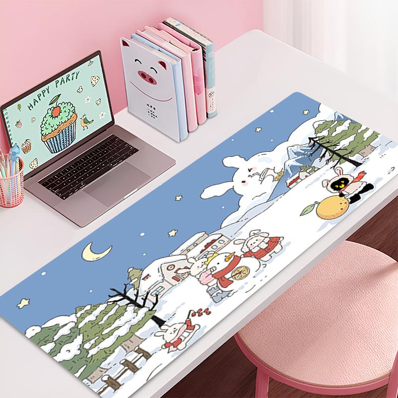 Anime Deskmat x Laptop Table Mat Cute Rabbit Rubber Accessories Gaming Mouse Mat Keyboard Carpet Mouse Pad Office Deskmat