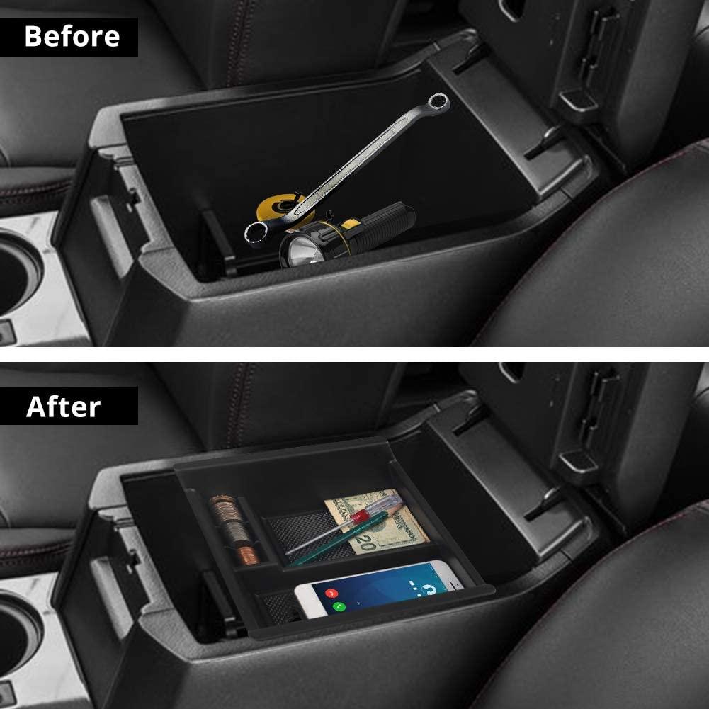 Car Center Console Armrest Box Storage for Toyota 4Runner 2010-2021 Accessories ABS Black Tray Armrest Secondary Case Organizer
