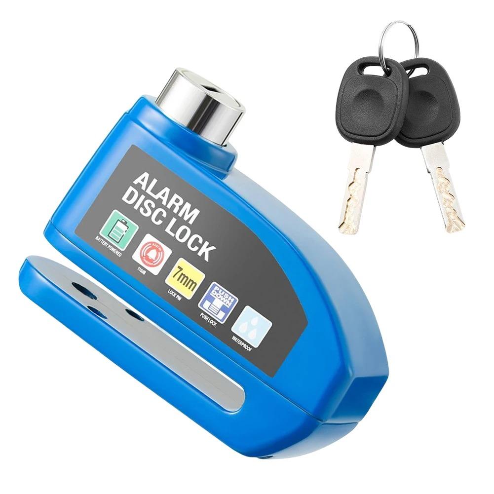 

Замок дискових гальм із захистом від крадіжок велосипедного колеса мотоцикла з сигналізацією Безпека з алюмінієвого сплаву Велосипедні замки для електровелосипеда Скутер синій