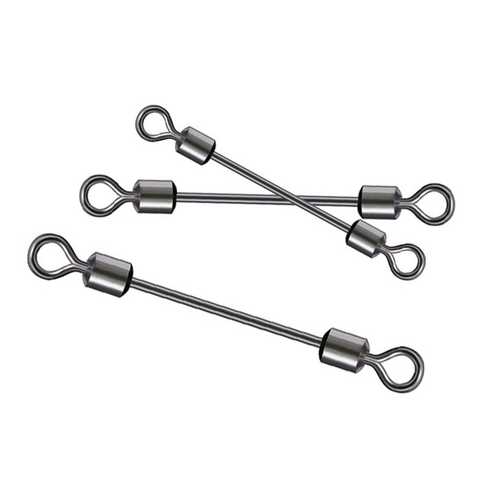 50pcs Solid Ring Fishing Swivel Connector Bearing Barrel Double Rolling Durable Heavy Duty Ball