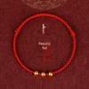 Pure Gold 999 Zodiac Red String Bracelet with Luck Beads for Baby's Full Moon or New Year