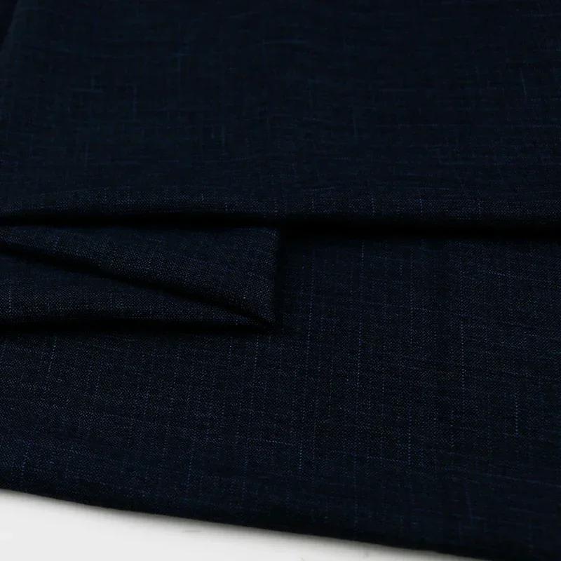 100x150cm Dark Patterned Thin Anti-wrinkle Suit Fabric for Clothes Vest Trousers Sewing Checkered Striped Cloth Black Blue