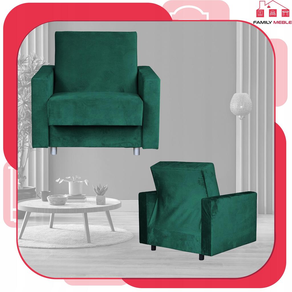 Alicja Sofa Bed with Storage Family Meb Bottle Green