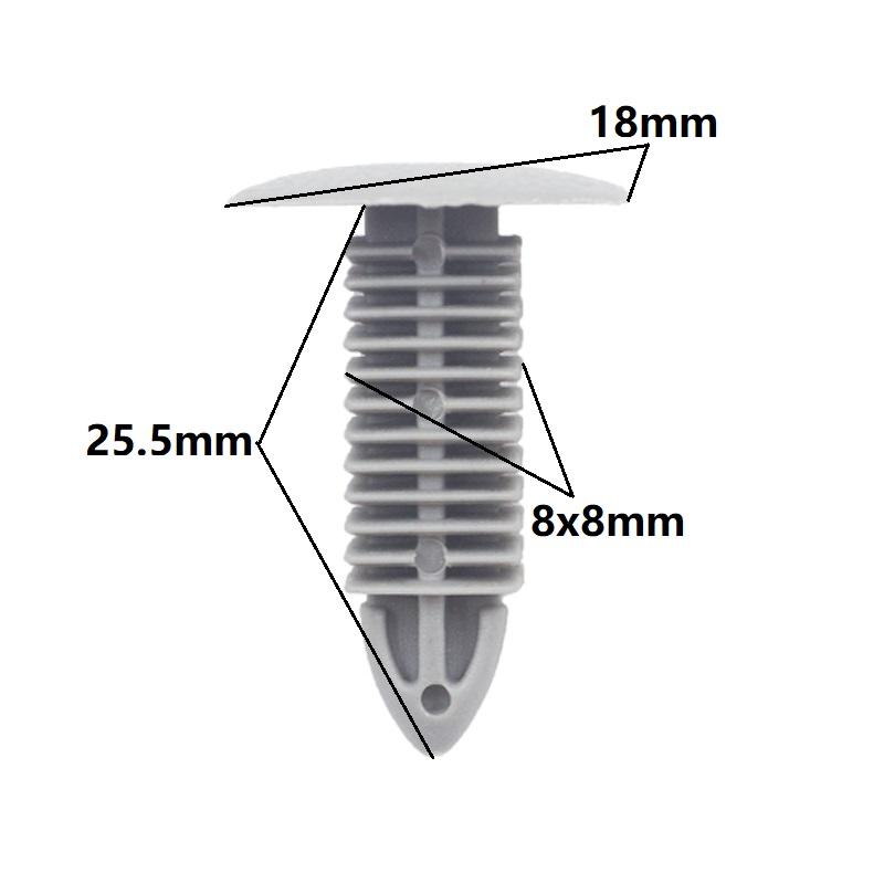 30Pcs 6mm 7mm 8mm Gray Plastic Rivets Car Body Fasteners New For Car Auto Bumper Fender 8mm 30Pcs