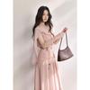 Miexu French Retro Halter Midi Dress with Lace & Belt