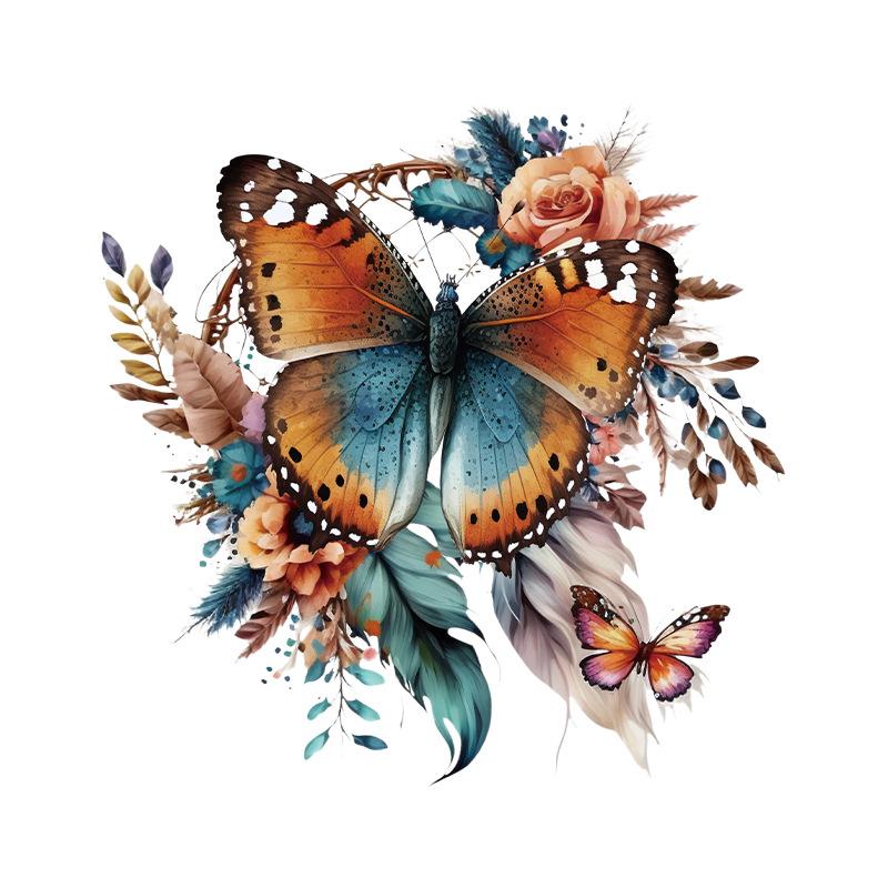 

Наклейка на стіну Квітка-метелик, Прикраса для ванної кімнати та туалету, Водонепроникне самоклейке вінілове мистецтво для домашнього декору 30x30cm різнокольоровий