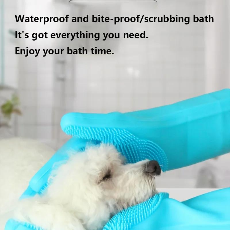 Guanti per pulizia toelettatura animali Cane Gatto Bagno Shampoo Guanto Scrubber Magico Detergente per piatti Spugna Guanto per depilazione in silicone